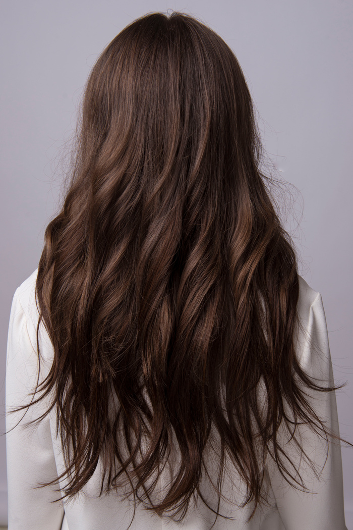 Back View of a Woman with Long Wavy Hair